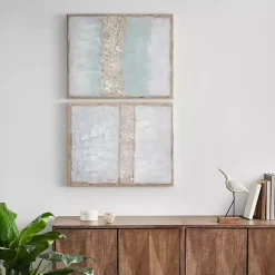 Kirklands Home Canvas Art|Flatland Glitter Canvas Art Prints, Set of 2 Multi