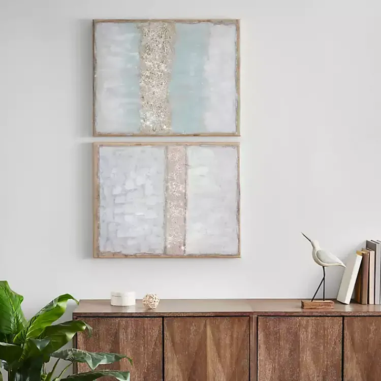 Kirklands Home Canvas Art|Flatland Glitter Canvas Art Prints, Set of 2 Multi