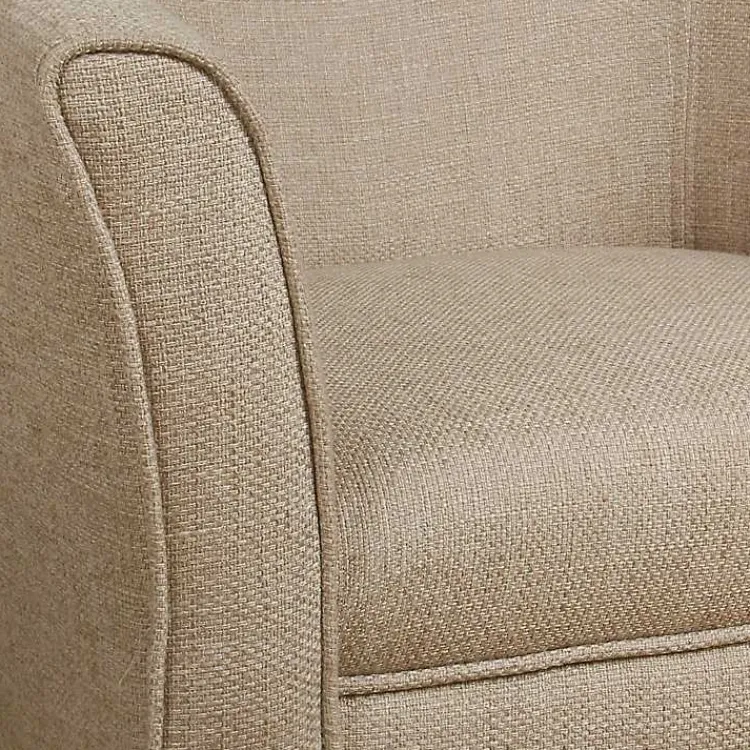Kirklands Home Accent Chairs|Flax Brown Modern Barrel Accent Chair Tan