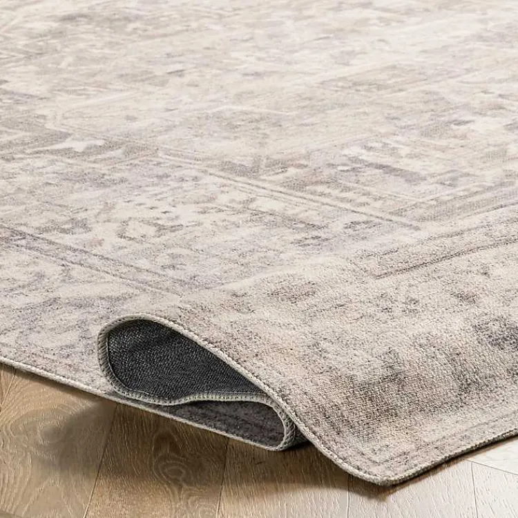 Kirklands Home Area Rugs|Flo Vintage Medallion Washable Area Rug, 6x9 Gray