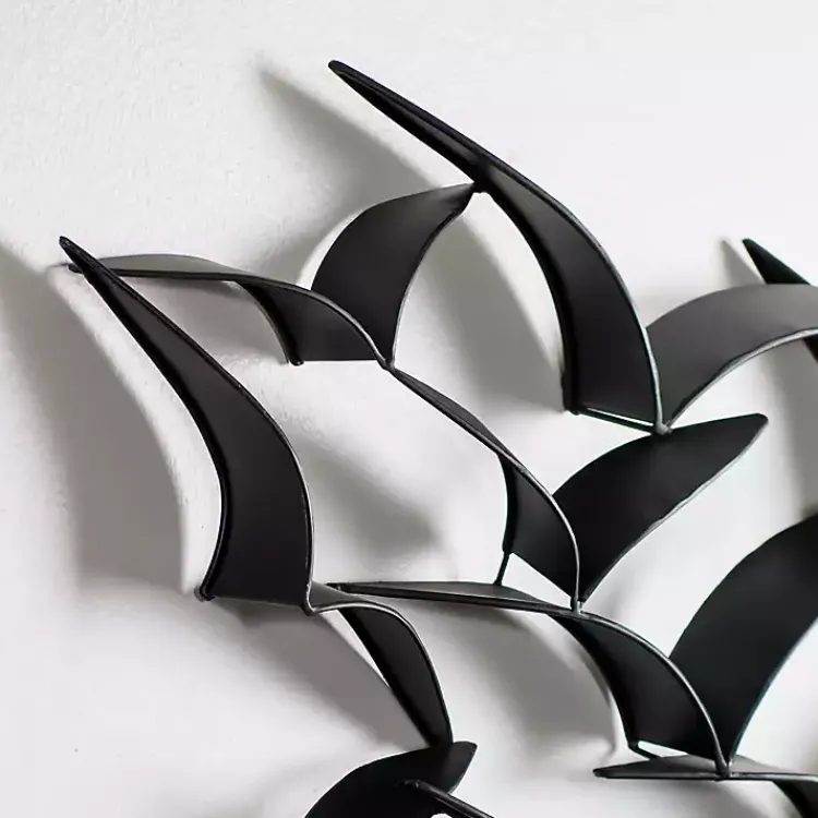 Kirklands Home Wall Plaques|Flock of Birds Metal Wall Plaque Black