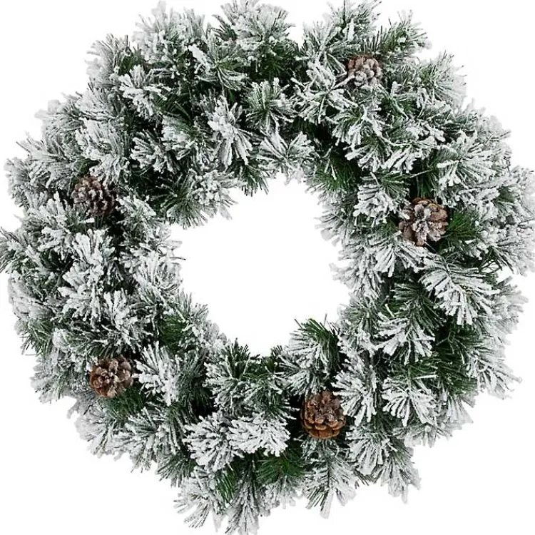 Flocked Angel Pine Wreath Christmas Wreaths
