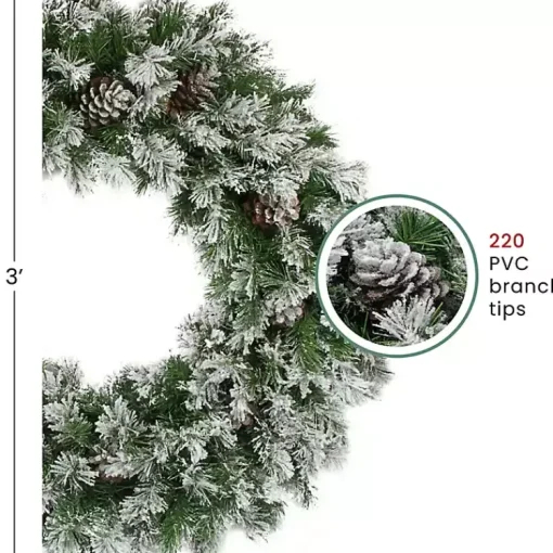 Flocked Angel Pine Wreath Christmas Wreaths