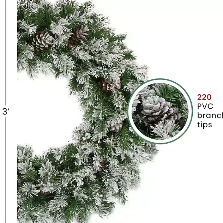 Flocked Angel Pine Wreath Christmas Wreaths
