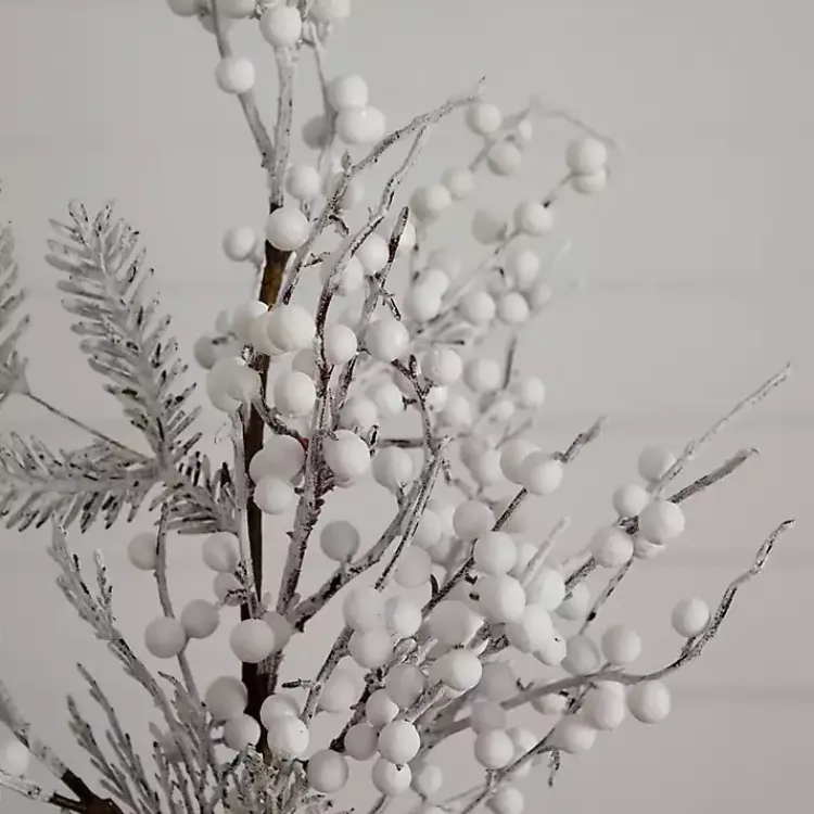 Best Flocked Holly Berry Stems, Set of 3 Stems & Bouquets