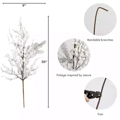 Best Flocked Holly Berry Stems, Set of 3 Stems & Bouquets