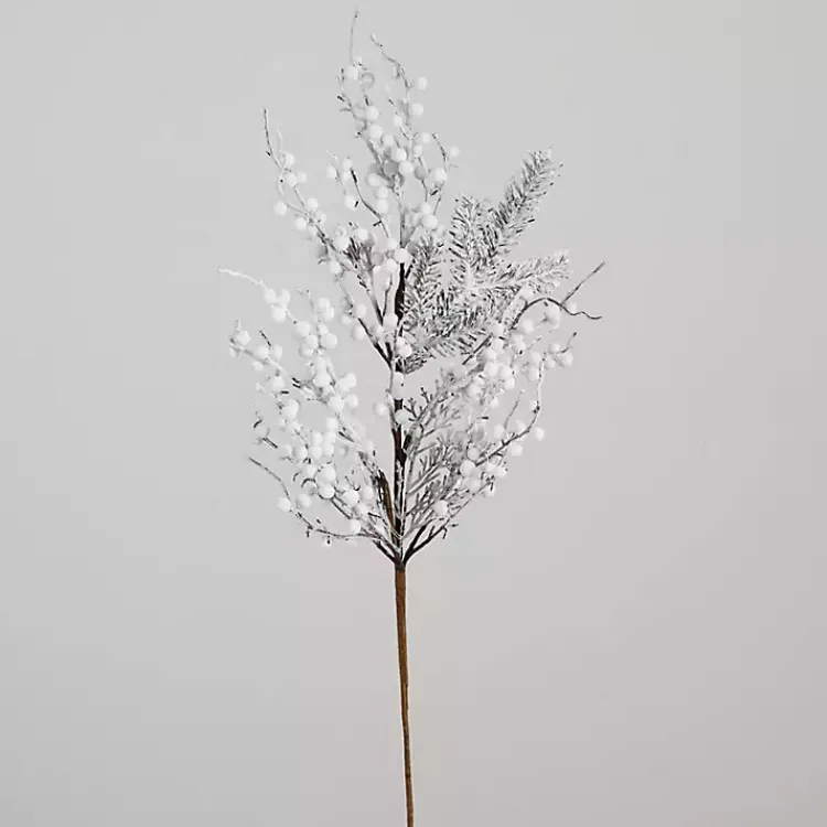 Best Flocked Holly Berry Stems, Set of 3 Stems & Bouquets