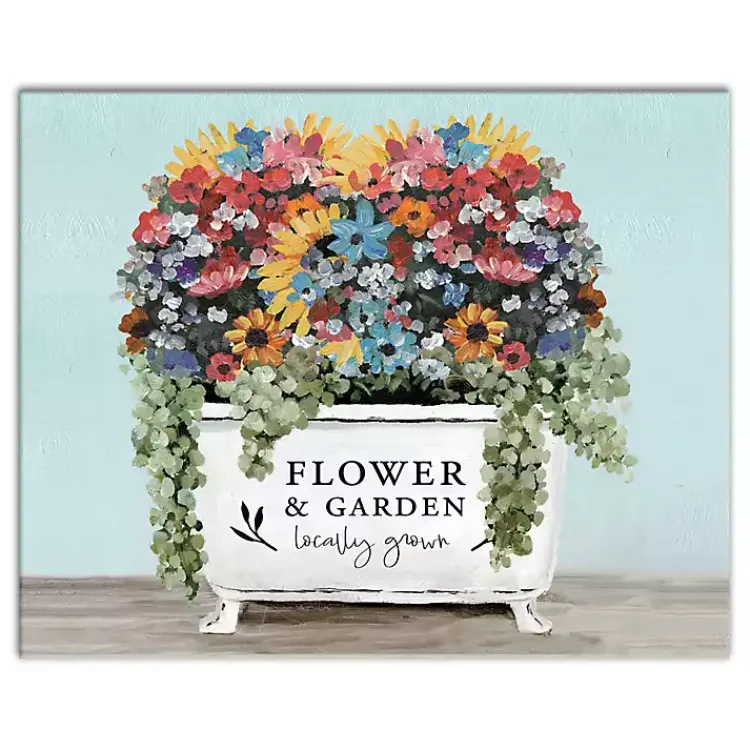 Kirklands Home Canvas Art|Floral Bathtub Canvas Art Print Multi