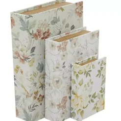 Outlet Floral Canvas Book Boxes, Set of 3 Baskets & Boxes