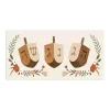 Hot Floral Dreidel Trio Canvas Art Print Hanukkah Decorations