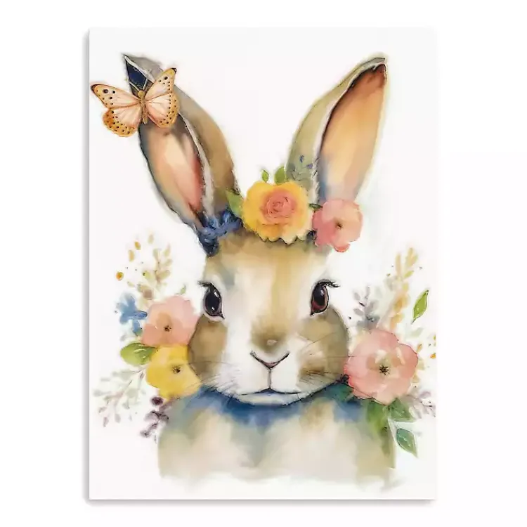 New Floral Easter Bunny Canvas Art Print Easter Decorations