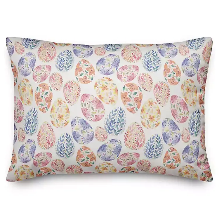 Floral Easter Eggs Lumbar Pillow Easter Decorations