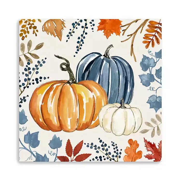 Outlet Floral Edge Pumpkins Canvas Wall Art Fall
