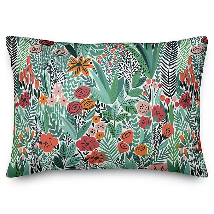 Kirklands Home Outdoor Cushions & Pillows|Floral Forest Outdoor Accent Pillow