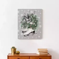 Clearance Floral Ice Skates Canvas Art Print Christmas Art & Wall Decor