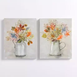Kirklands Home Canvas Art|Floral Pitcher Canvas Art Prints, Set of 2