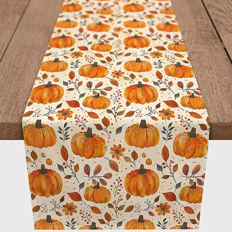 Sale Floral Pumpkin Patch Table Runner, 90 in. Fall
