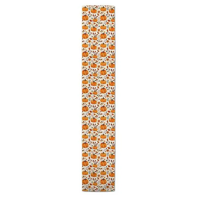 Sale Floral Pumpkin Patch Table Runner, 90 in. Fall