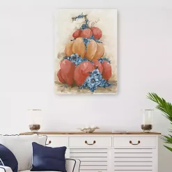 Online Floral Pumpkin Stack Canvas Art Print Fall