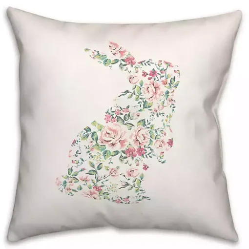 Floral Rabbit Easter Pillow Easter Decorations