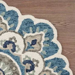 Kirklands Home Area Rugs|Floral Round Edged Area Rug, 6 ft.
