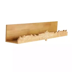 Kirklands Home Shelves|Floral Scroll Natural Wood Wall Shelf