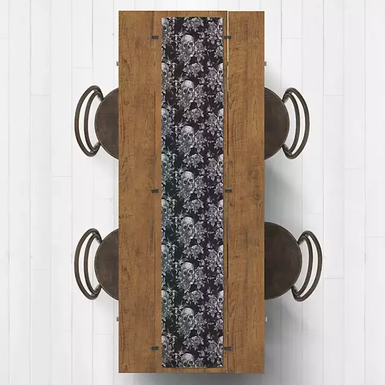 Kirklands Home Table Linens|Floral Skulls Halloween Table Runner