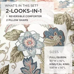 Kirklands Home Comforters|Floral Sydney Reversible 3-pc. Queen Comforter Set Multi