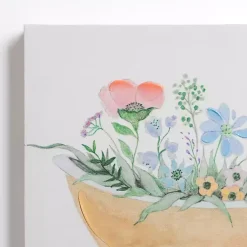 Kirklands Home Canvas Art|Floral Tan Bathtub Canvas Art Prints, Set of 2