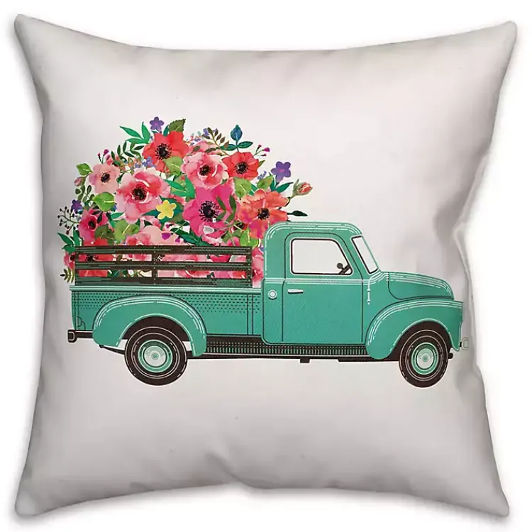 Outlet Floral Truck Double-Sided Pillow Pillows