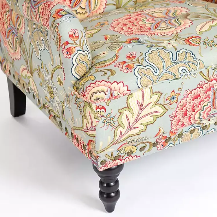 Kirklands Home Accent Chairs|Floral Tufted Rebecca Accent Chair Pink