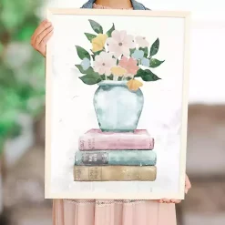 Kirklands Home Framed Art|Floral Vase on Books Framed Art Print