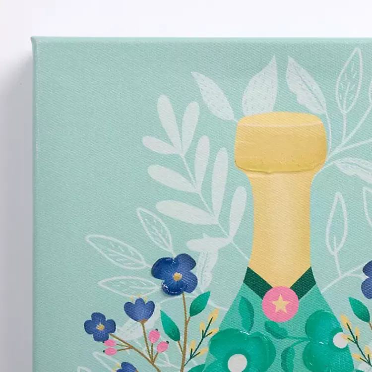 Kirklands Home Canvas Art|Floral Wine Bottles Canvas Art Prints, Set of 2