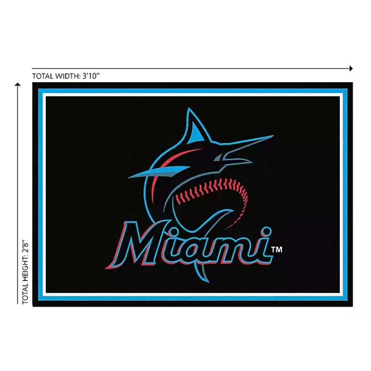 Kirklands Home Area Rugs|Florida Marlins Spirit Rug, 3x4 Black