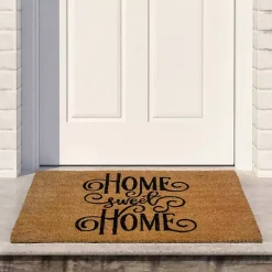 Kirklands Home Doormats|Flourish Script Home Sweet Home Coir Doormat