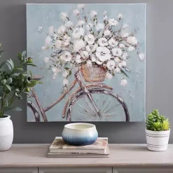 Kirklands Home Canvas Art|Flower Basket on Bike Canvas Art Print