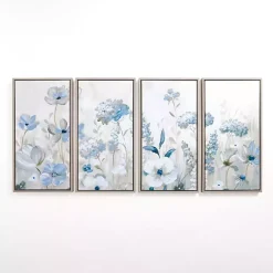 Kirklands Home Canvas Art|Flower Field Framed Canvas Art Prints, Set of 4