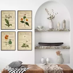 Kirklands Home Framed Art|Flower Illustrations Framed Art Prints, Set of 4