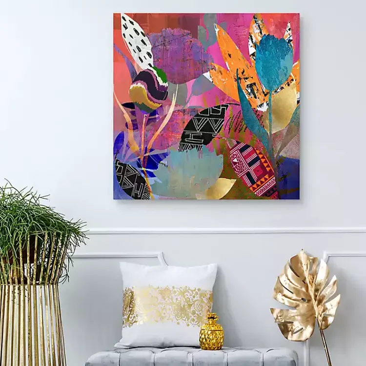 Kirklands Home Canvas Art|Flower Power Canvas Art Print, 35x35 in. Multi