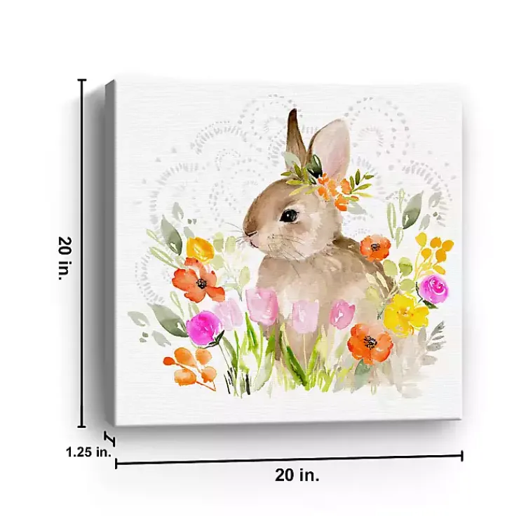 New Flowers & Bunny Canvas Art Print Easter Decorations