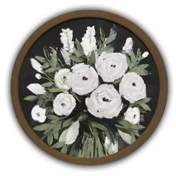 Kirklands Home Framed Art|Flowers on Black Background Brown Framed Art Print