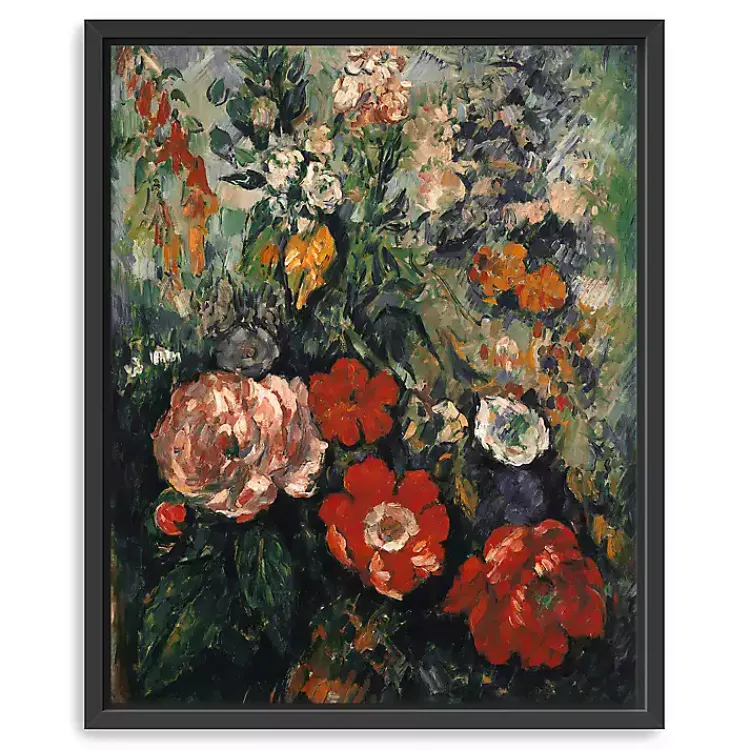 Kirklands Home Canvas Art|Flowers Paul Cezanne Framed Canvas Art Print Multi