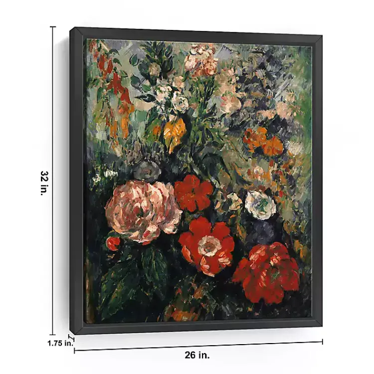 Kirklands Home Canvas Art|Flowers Paul Cezanne Framed Canvas Art Print Multi