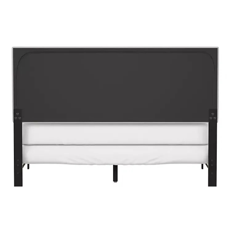 Kirklands Home Beds & Headboards|Fog Upholstered Nailhead Trim Queen Bed Gray