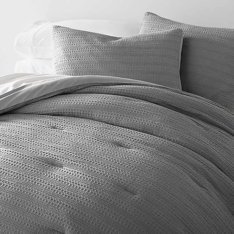 Kirklands Home Comforters|Fog Waffle Ultra-Soft 3-pc. King Comforter Set Gray