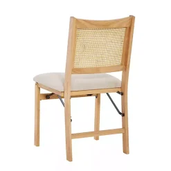 Kirklands Home Accent Chairs|Folding Rat Cane Back Cushioned Chair Tan