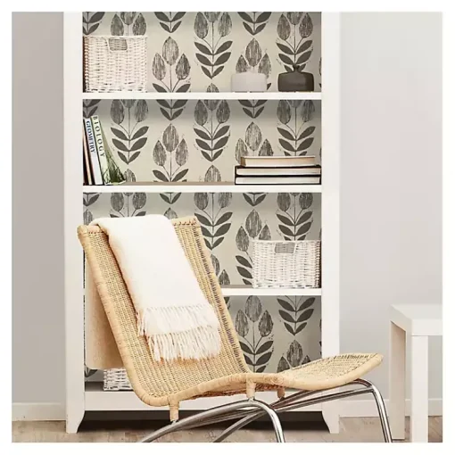 Kirklands Home Wall Murals & Wallpaper|Folk Tulip Peel and Stick Wallpaper