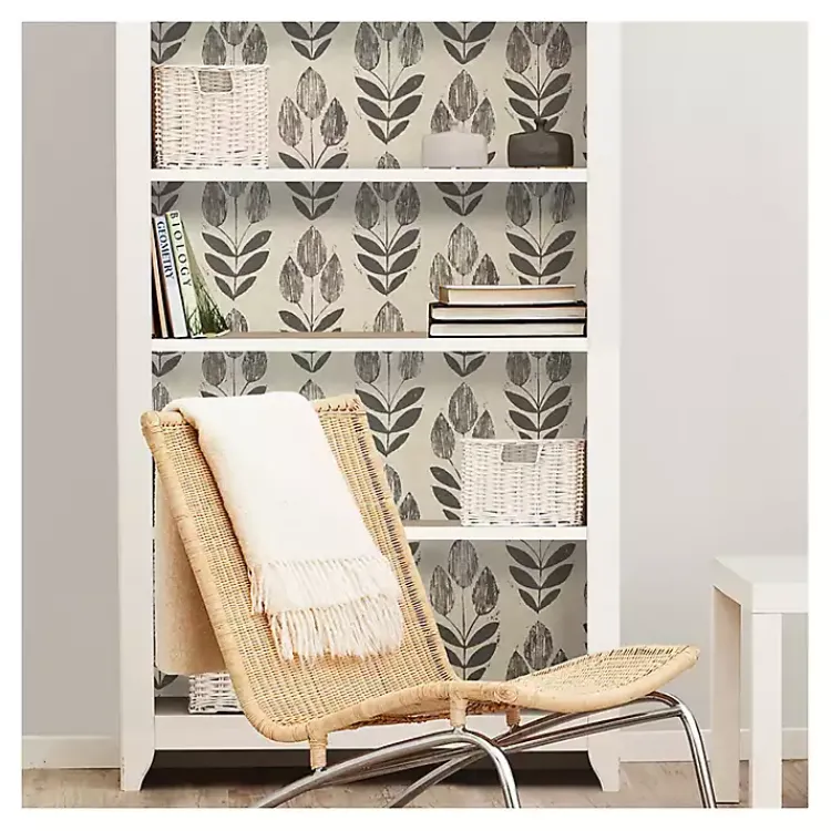 Kirklands Home Wall Murals & Wallpaper|Folk Tulip Peel and Stick Wallpaper