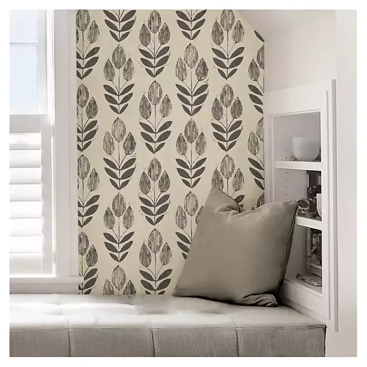 Kirklands Home Wall Murals & Wallpaper|Folk Tulip Peel and Stick Wallpaper
