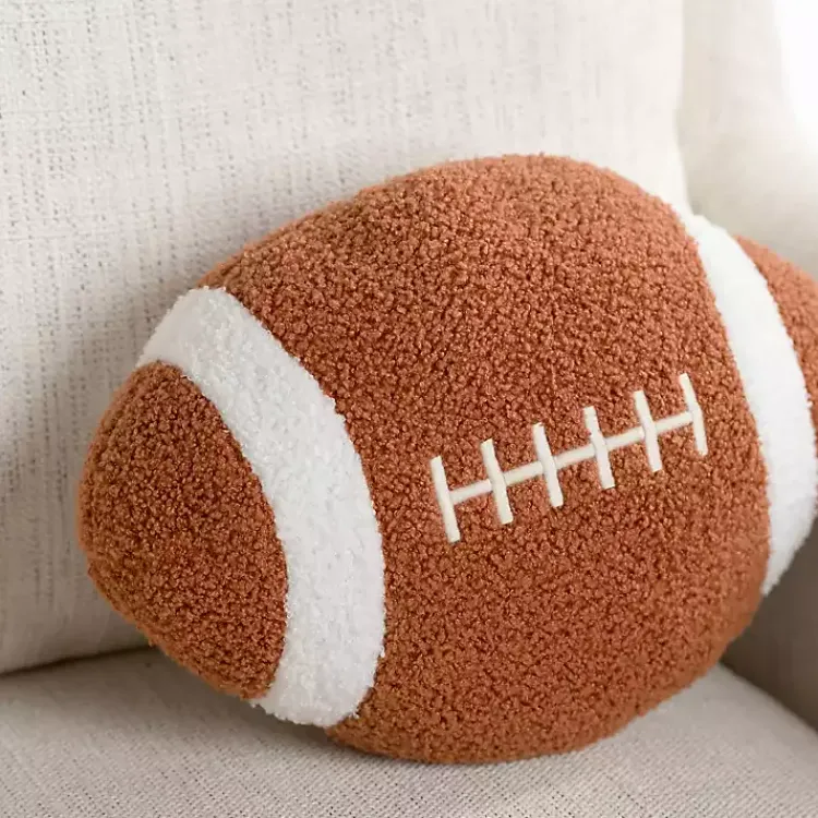 Outlet Football Shaped Boucle Pillow Pillows